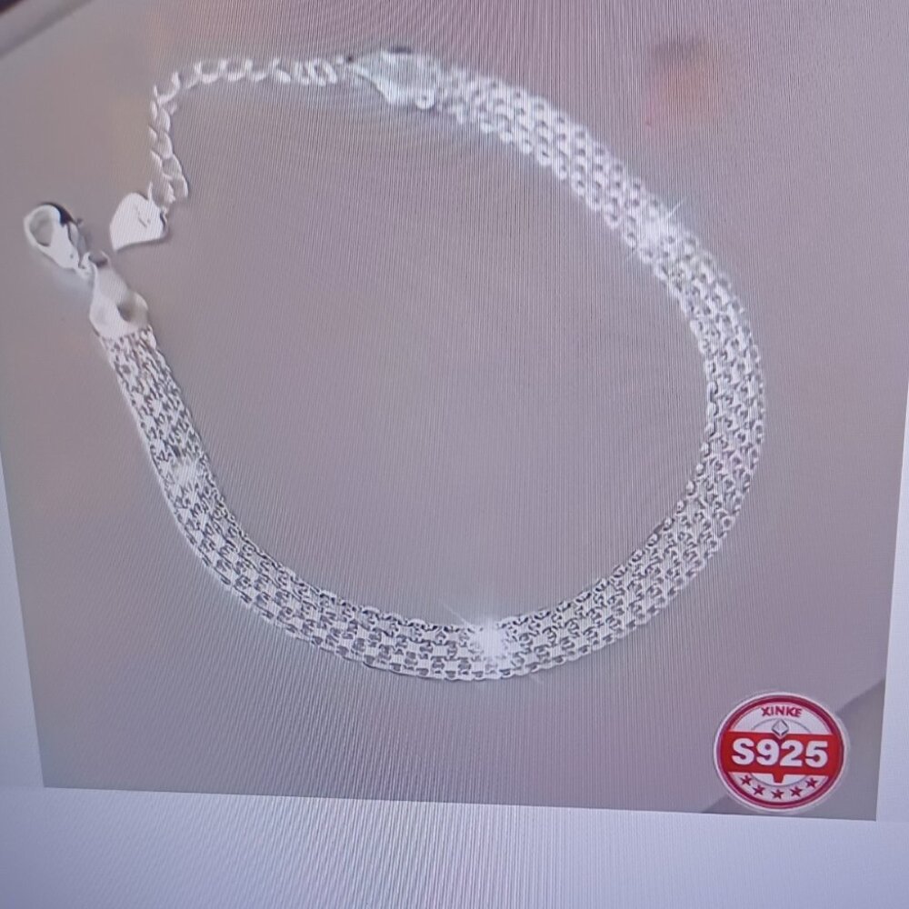 925 Sterling Silver, Shiny, Elegant Wide Cuff Bracelet 6.23 + 2 in. Women